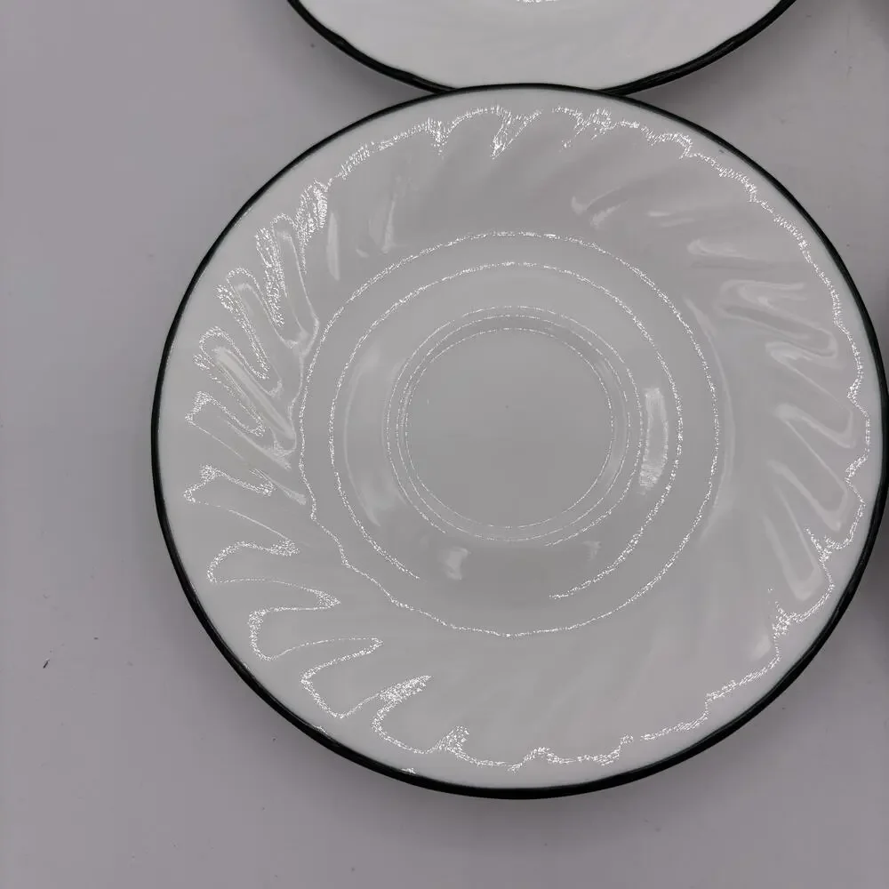 Vintage Corelle Corning Saucer Plates Callaway Ivy Swirl Rim 6.25